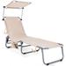 Folding Chaise Lounge Chair Adjustable Beach Patio Recliner
