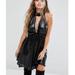 Free People Dresses | Free People Film Noir Sequin Cutout Mini Dress 10 | Color: Black | Size: 10