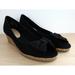 American Eagle Outfitters Shoes | American Eagle Girls Black Fabric Cork Wedge Heels | Color: Black/Tan | Size: 4bb