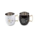 Cambridge Silversmiths 2 Pack Of 20 Oz Oh What Fun Moscow Mule Mugs Stainless Steel in Black/Brown/Gray | 3.9 H x 3.6 W in | Wayfair EP73BLKMTCB1DS