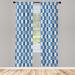 East Urban Home Microfiber Floral Semi-Sheer Rod Pocket Curtain Panels Microfiber in Gray/Green/Blue | 63 H in | Wayfair