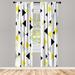 East Urban Home Microfiber Floral Semi-Sheer Rod Pocket Curtain Panels Microfiber in Black/Yellow | 84 H in | Wayfair