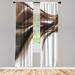 East Urban Home Microfiber Floral Semi-Sheer Rod Pocket Curtain Panels Microfiber in Brown | 84 H in | Wayfair 16E1954413A542E3A39074362BA500CA