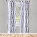 East Urban Home Microfiber Floral Semi-Sheer Rod Pocket Curtain Panels Microfiber in White/Black | 95 H in | Wayfair