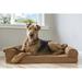 FurHaven Quilted Orthopedic Bolster Sofa Pet Bed Memory Foam in White/Brown | 6.5 H x 36 W x 27 D in | Wayfair 65401013