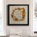 The Holiday Aisle® Pumpkin in Fall Wreath - Picture Frame Painting on Canvas Canvas, in Black/Blue/Green | 17.5 H x 17.5 W x 1.5 D in | Wayfair