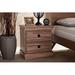 Millwood Pines Leon Oak Finished 2-Drawer Wood Nightstand Wood in Brown | 17.5 H x 23.2 W x 23.7 D in | Wayfair 9C0561D6387445C8825F65317A5BDEA3