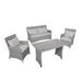 Beachcrest Home™ Erfan Sofa Set (4 Piece- 2 Chairs, Love Seat, Table) Synthetic Wicker/All - Weather Wicker/Wicker/Rattan in Gray | Outdoor Furniture | Wayfair