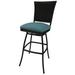 Red Barrel Studio® 30" Patio Bar Stool, Rattan in Blue/Black | 48 H x 21 W x 20 D in | Wayfair 663DE8D064A848049711FCA8AB01023A