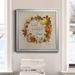 The Holiday Aisle® Pumpkin in Fall Wreath - Picture Frame Painting on Canvas Canvas, in Black/Blue/Green | 26.5 H x 26.5 W x 1.5 D in | Wayfair