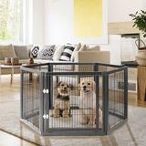 Tucker Murphy Pet™ Kulm Free Standing Pet Gate Wood (a more stylish option) in Black/Brown | 31.5 H x 63 W x 31.5 D in | Wayfair