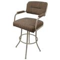 Red Barrel Studio® Swivel Counter Bar Stool 26" - M-110 - Checkered - Beige Upholstered/ in Black/Brown/Yellow | 22.5 W x 22.5 D in | Wayfair