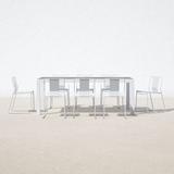 AllModern Avers Rectangular 8 - Person 82" Long Dining Set, Steel in White/Black | 126 W x 39.25 D in | Outdoor Dining | Wayfair