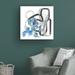 Wrought Studio™ Pendulum Overlap IV by June Erica Vess - Wrapped Canvas Painting Canvas in Blue/Gray/White | 14 H x 14 W x 2 D in | Wayfair