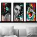Red Barrel Studio® Afrique Model 6 by Jodi - 3 Piece Picture Frame Painting Plastic/Acrylic in Black/Blue/Green | 40.5 H x 25.5 W x 1 D in | Wayfair