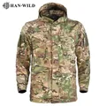 HAN WILD-Veste de randonnée multi-poches imperméable pour homme sweat à capuche safari manteau de