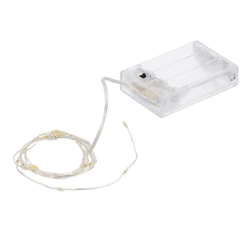 Guirlande lumineuse LED avec compartiment à piles et minuterie, 20 ampoules