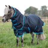 Amigo Hero 6 Ripstop Petite Plus Turnout Blanket - 48 - Medium (200g) - Navy w/ Electric Blue & Navy Trim - Smartpak