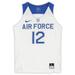 Air Force Falcons Nike Team-Issued #12 White Royal & Gray Camouflage Jersey from the Basketball Program - Size L