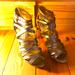 Anthropologie Shoes | Anthropologie Farylrobin Gold Strappy Heels, Nwt 8 | Color: Gold | Size: 8