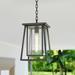 Blackwell Cage Frame 1 Light Black Outdoor Pendant Lantern Clear Glass - 8-in. W x 13.25-in. H x 8-in. D