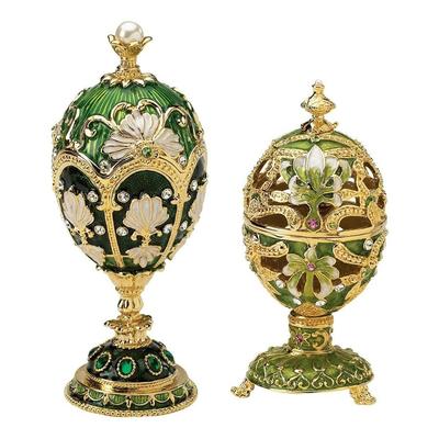 Design Toscano 'Elena & Larissa Petroika' Romanov-style Collectible Hand-painted Enameled Eggs (Set of 2)