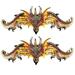 Design Toscano Kingsbridge Manor Dragon Pediments Set Of 2 - Multi