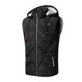 Mens Body Warmers Gilet,Men Winter Gilet,Men's casual warm vest, autumn and winter cold-proof hooded vest-black_3XL