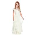 CDE Girls Classic Fancy Chiffon Butterfly Sleeves Flower Girl, Wedding, Pageant, Ball, First Communion Dress, (Ivory, Size 8)