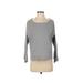 Cynthia Rowley TJX Sweatshirt: Scoop Neck Covered Shoulder Gray Solid Tops - Women's Size Small