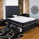 Deluxe Beds Ltd Black Divan Bed - 4Ft Small Double - 2 Drawers - Foot End - Black Faux Leather Headboard