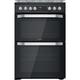 60cm Double Oven Dual Fuel Cooker with Assisted Cleaning - Black