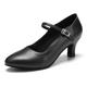 JUODVMP Black Character Dance Shoes for Women Ankle Strap Stage Heels Modern Tango Latin Dancing Shoes 2 inches Heel,4.5 UK