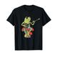 Frosch Auf Pilz Spielt Banjo Gitarre Cottagecore Aesthetic T-Shirt