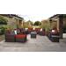 kathy ireland River Brook 17 Piece Outdoor Wicker Patio Furniture Set 17a