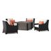 Deco 5 Piece Sunbrella Outdoor Patio Fire Chat Set