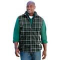 Men's Big & Tall Explorer Plush Fleece Zip Vest by KingSize in Hunter Plaid (Size XL)