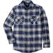 Men's Big & Tall Plaid Flannel Shirt by KingSize in Navy Plaid (Size 7XL)