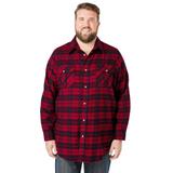 Men's Big & Tall Plaid Flannel Shirt by KingSize in Rich Burgundy Plaid (Size 9XL)