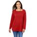 Plus Size Women's Perfect Long-Sleeve Square-Neck Tee by Woman Within in Classic Red (Size 30/32) Shirt