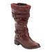 Women's The Eden Wide Calf Boot by Comfortview in Burgundy (Size 10 M)