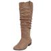 Extra Wide Width Women's The Roderick Wide Calf Boot by Comfortview in Dark Taupe (Size 8 1/2 WW)