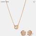 Coach Jewelry | Coach Open Circle Necklace And Tea Rose Stud Earri | Color: Gold | Size: Adjustable 16” - 18” L