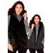 Plus Size Women's Reversible Faux Fur Vest by Roaman's in Black (Size 22 W)