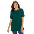 Plus Size Women's Perfect Short-Sleeve Crewneck Tee by Woman Within in Emerald Green (Size 5X) Shirt