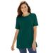 Plus Size Women's Perfect Short-Sleeve Crewneck Tee by Woman Within in Emerald Green (Size 5X) Shirt