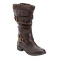 Wide Width Women's The Eden Wide Calf Boot by Comfortview in Brown (Size 11 W)