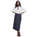 Plus Size Women's True Fit Stretch Denim Midi Skirt by Jessica London in Indigo (Size 26 W)