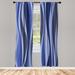 East Urban Home Microfiber Floral Semi-Sheer Rod Pocket Curtain Panels Microfiber in Green/Blue | 95 H in | Wayfair