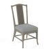 Braxton Culler Drury Lane Slat Back Side Dining Chair Upholstered/Wicker/Rattan in Gray/Blue | 39 H x 19 W x 25 D in | Wayfair